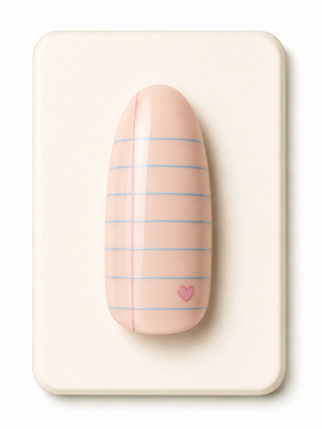 Notebook Heart accent nail design