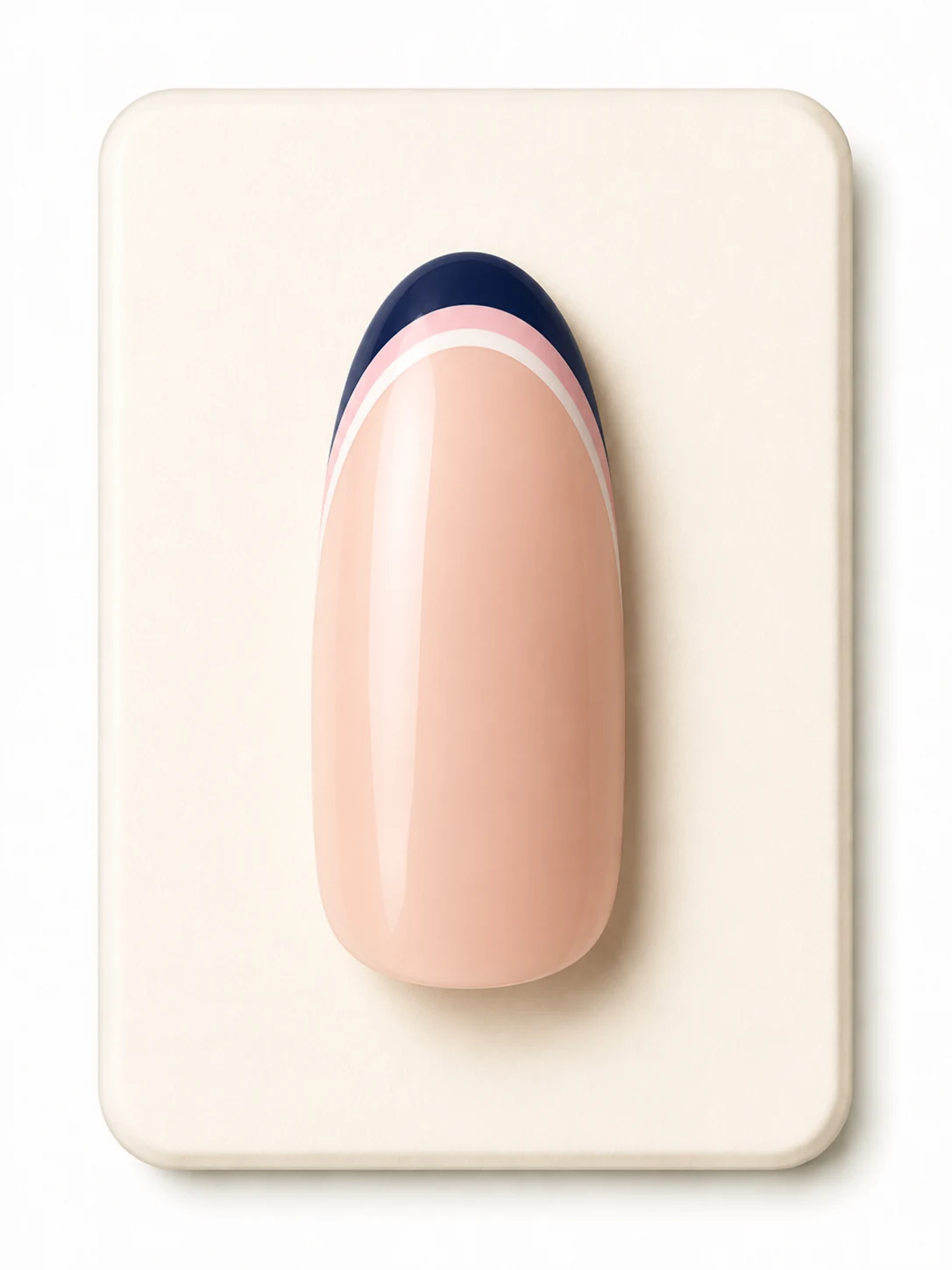 Varsity French accent nail design
