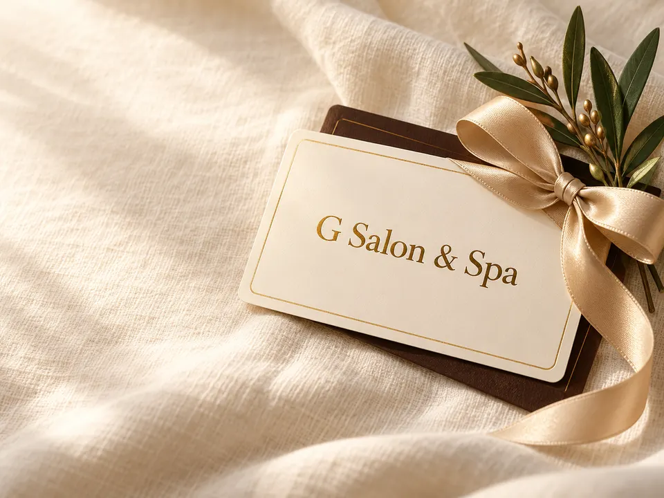 Illustration of a G Salon & Spa gift card