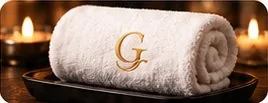 Rolled warm towel