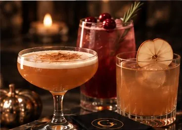 Seasonal drinks by candlelight
