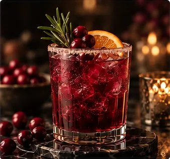 Sparkling cranberry citrus drink